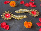 Gemstone Studded Flower & Feather Tea Light Holder