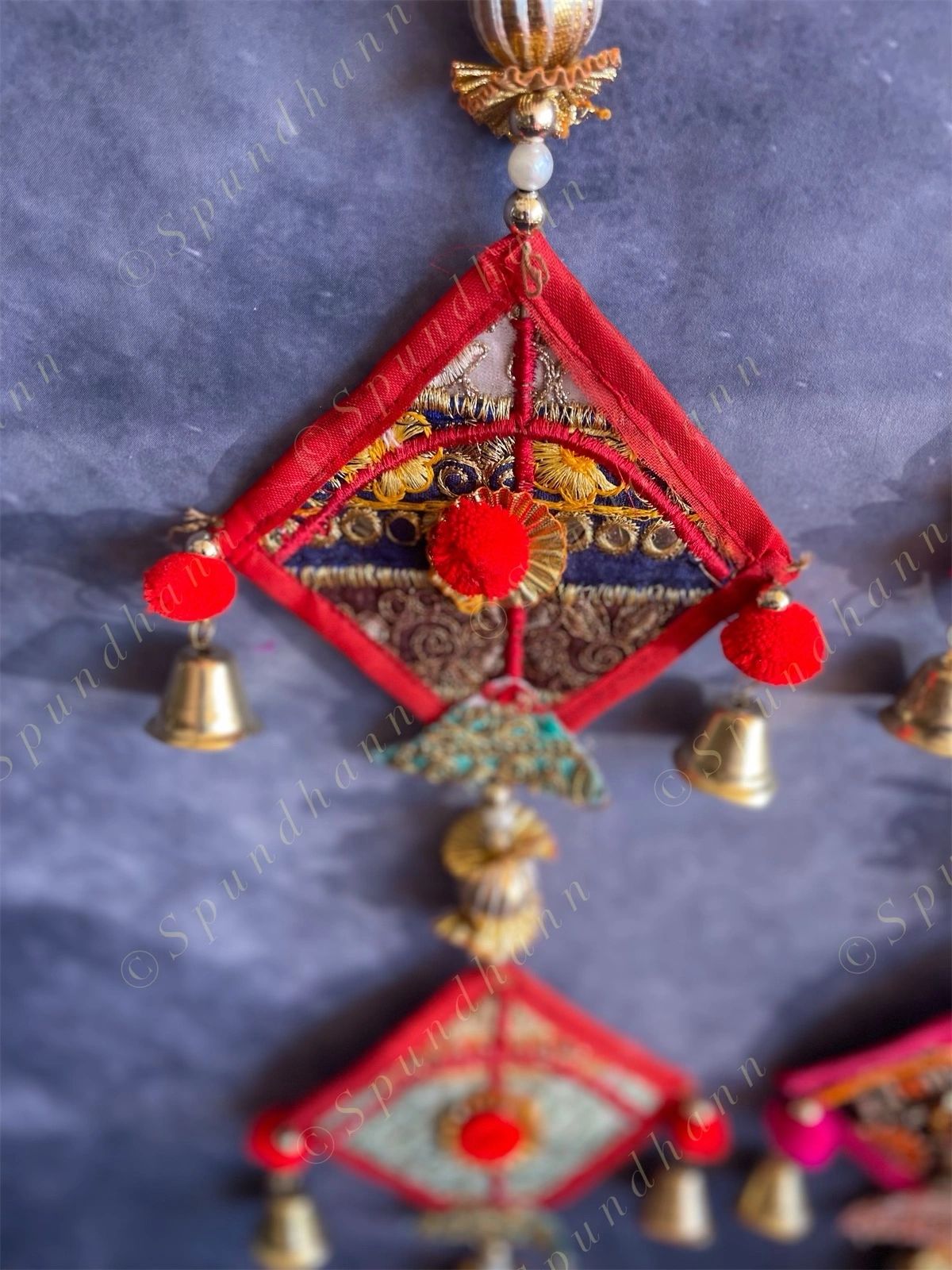 Small Kites with Bells Wall Hanging Decor Set of 2