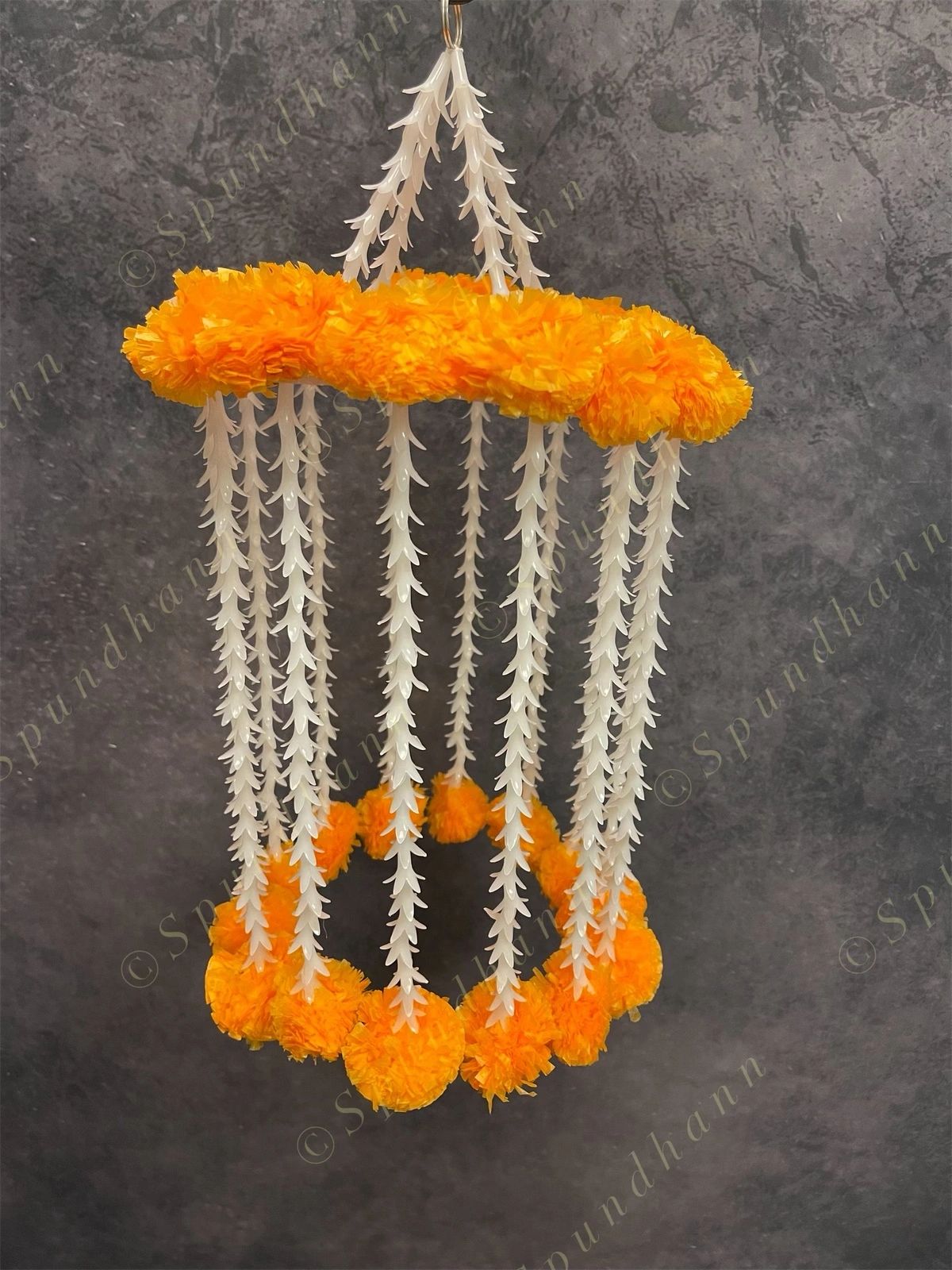 Designer Marigold & Rajnigandha Jhoomar Dangler Decor