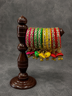 Silk Thread Kundan Bangles Pair (Open)