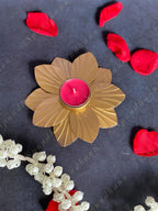 Lined Lotus Tea Light Holder