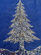 Embroidered Christmas Tree Skirt .