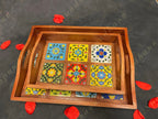 Ceramic Styled Wooden PARTY SERVING TRAY