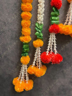 Orange and Mango Marigold with mogra Toran