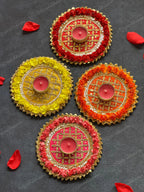 Round Gota Flower Tea Light Holder