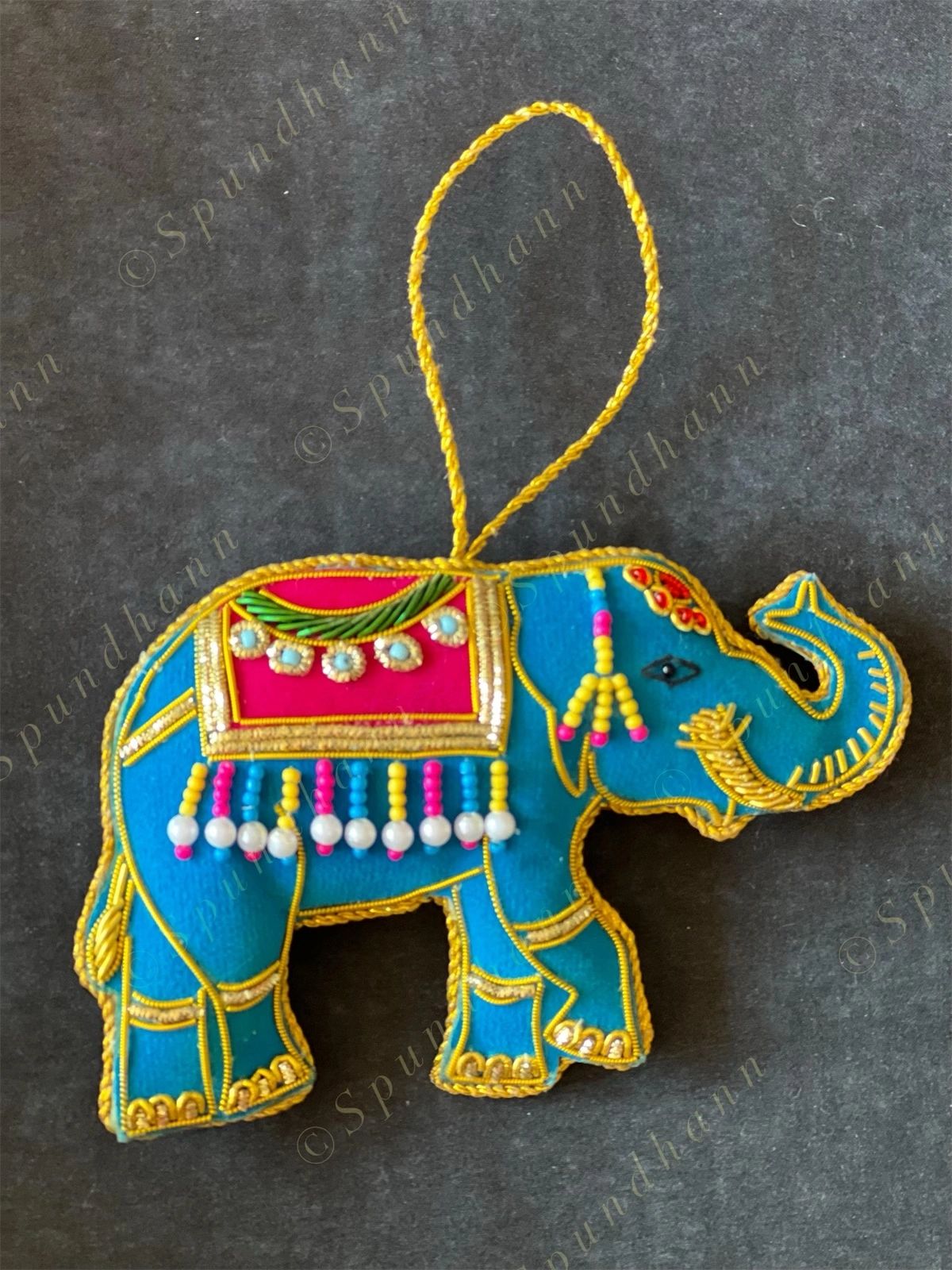 Embroidered Elephant Christmas Tree Ornament