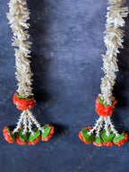 Chameli & Orange Marigold Dangler Set of 2 with Tassels
