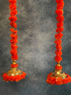 Marigold, Gota, Jute & Mirror Work Dangler Set of 2