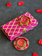 Rectangular Criss Cross Gold Gotapatti Gift Box Only