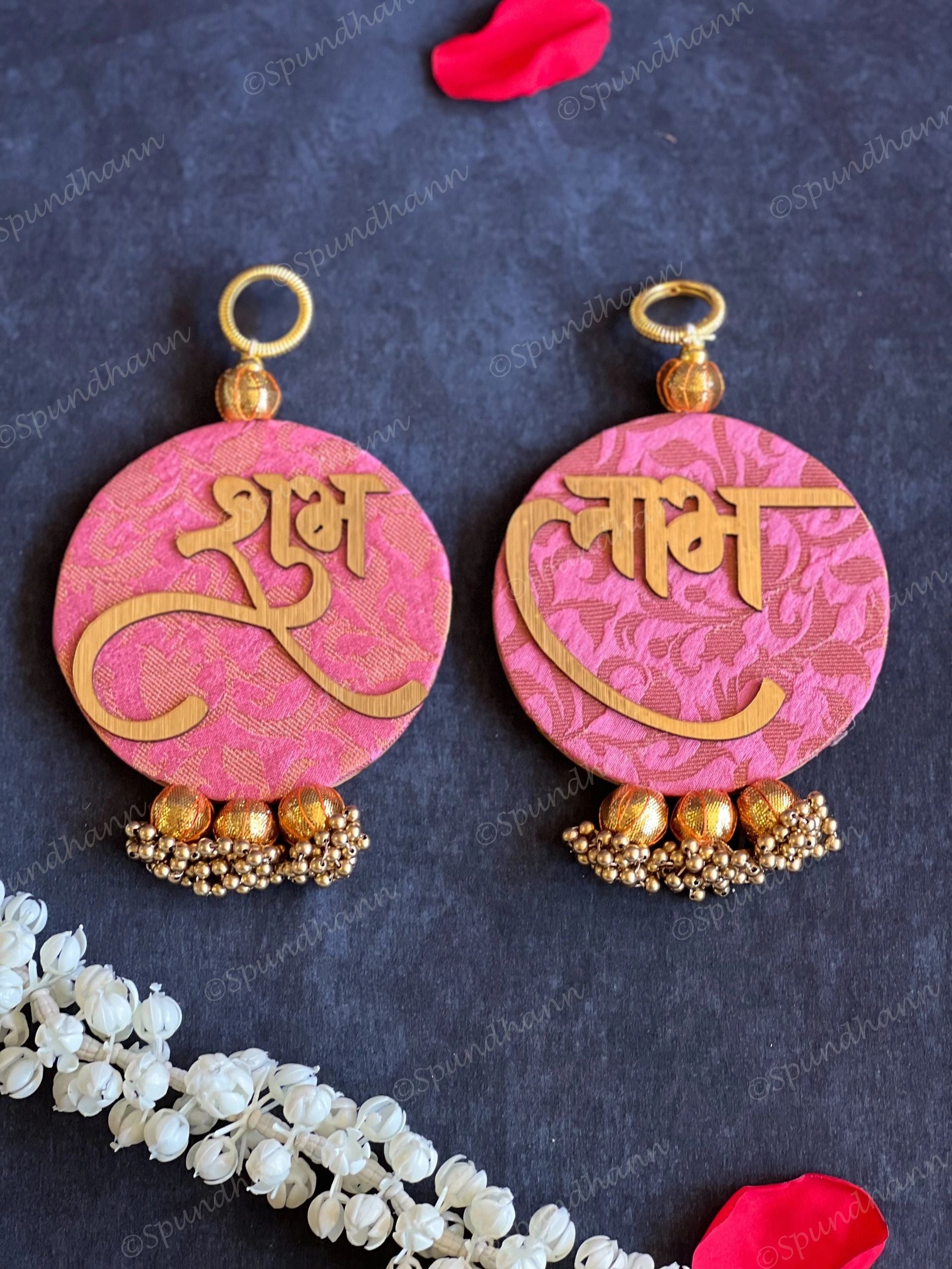 Shubh Labh Hanging Pair with Ghungroos