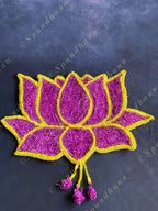 Purple Lotus Shaped Rangoli Floor Mat