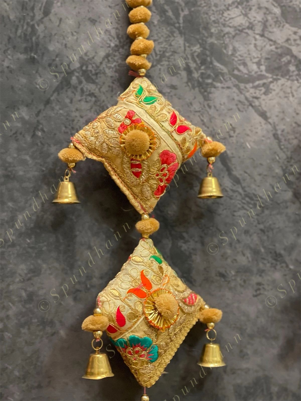 String of Pillows Kites with bells