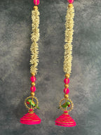 Chameli Strings with Wooden Parrot Danglers Set of 2