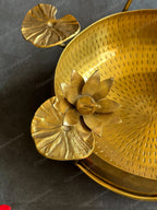 Stunning Heavy Brass Urli with Lotus Pond Scene
