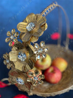 Golden Flower Studded Fruit Basket