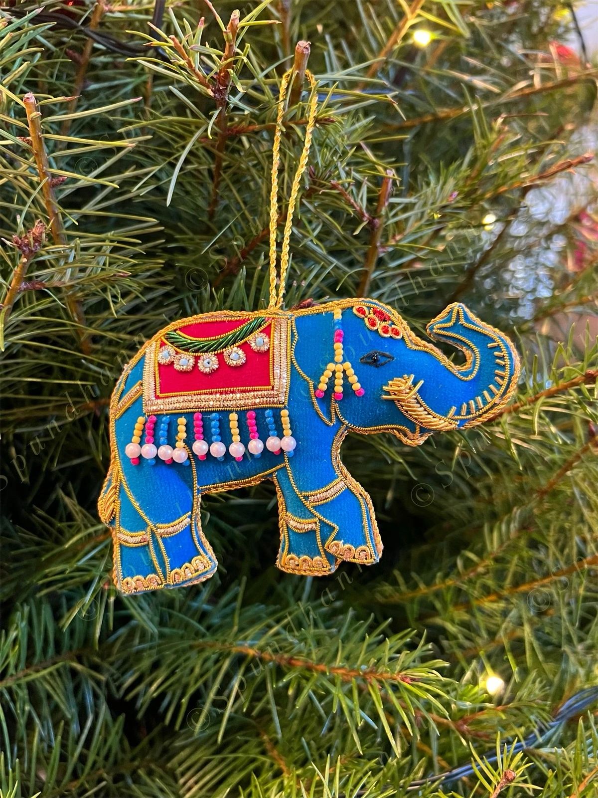 Embroidered Christmas Tree Ornament Set