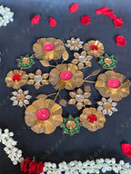 Studded Metal Floral Rangoli