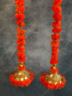 Marigold, Gota, Jute & Mirror Work Dangler Set of 2