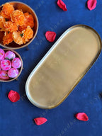 Golden Oval Tray Platter / Plate