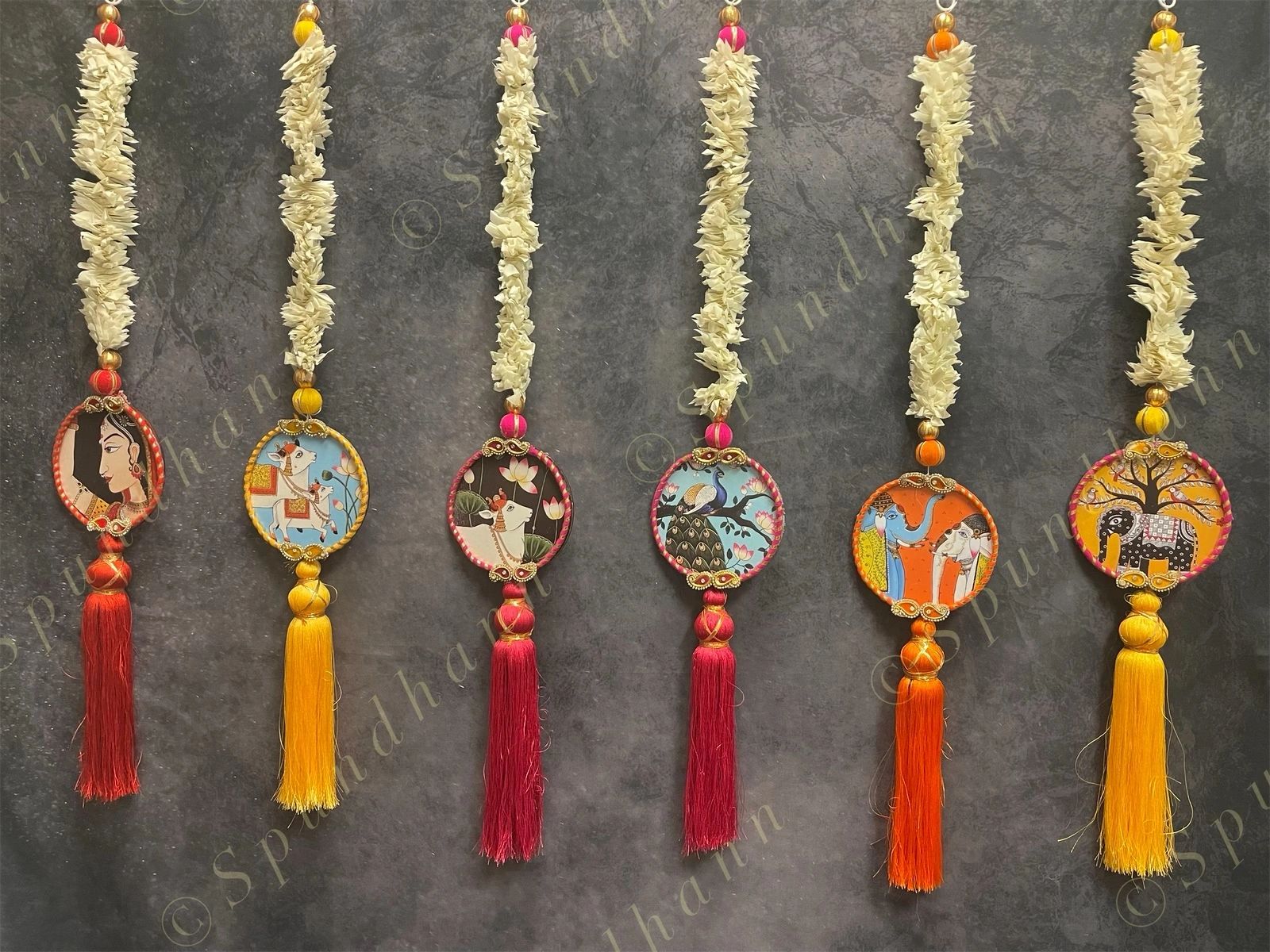 Animal Pichwai Art Chameli String Dangler