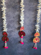 Double Lotus Danglers with Chameli Strings Pair