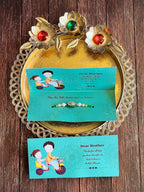 Rakhi with Greeting Card in Blue Color