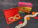 Rectangular Criss Cross Gold Gotapatti Gift Box Only