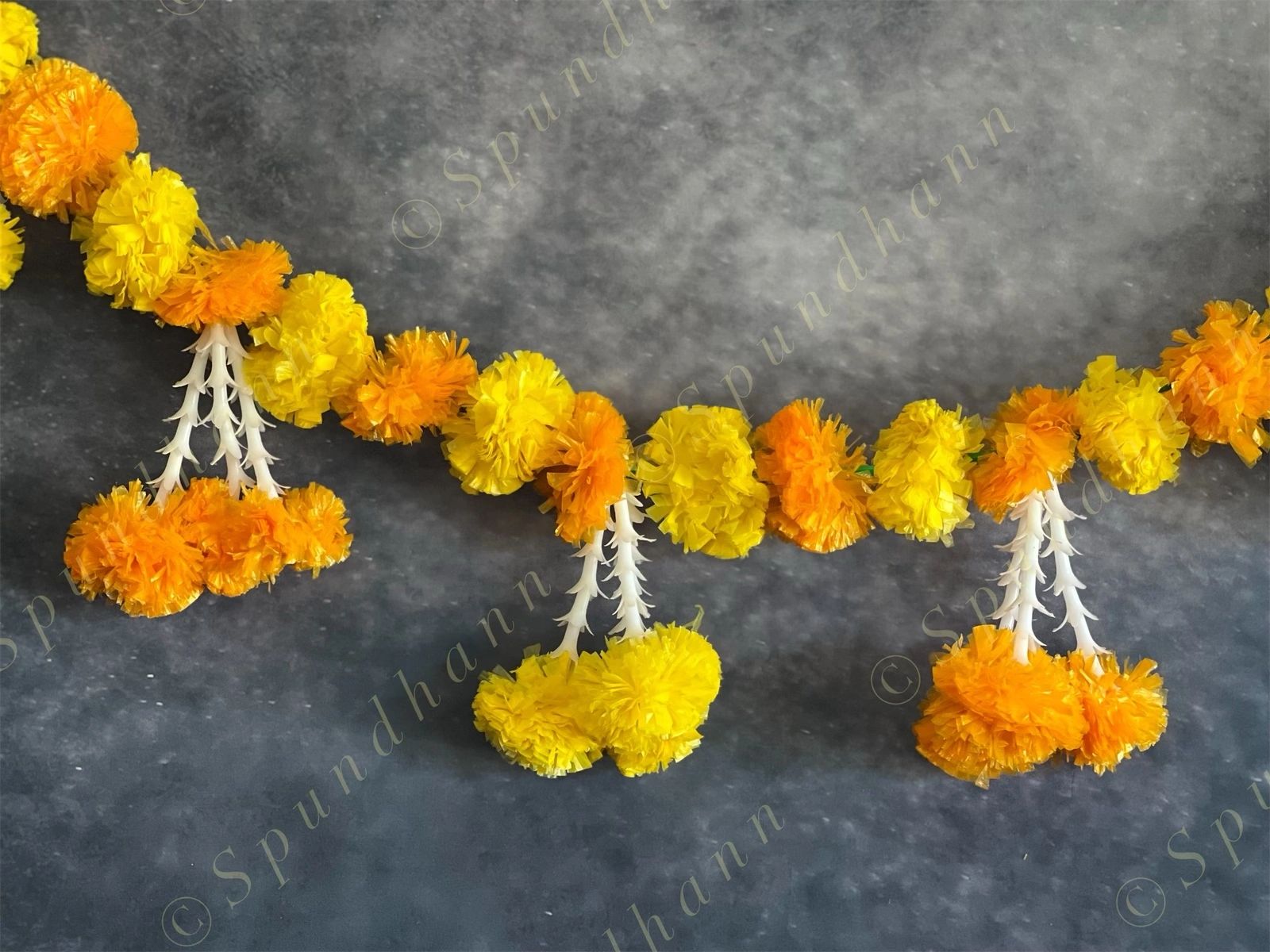 Marigold Yellow & Orange Floral Line Toran