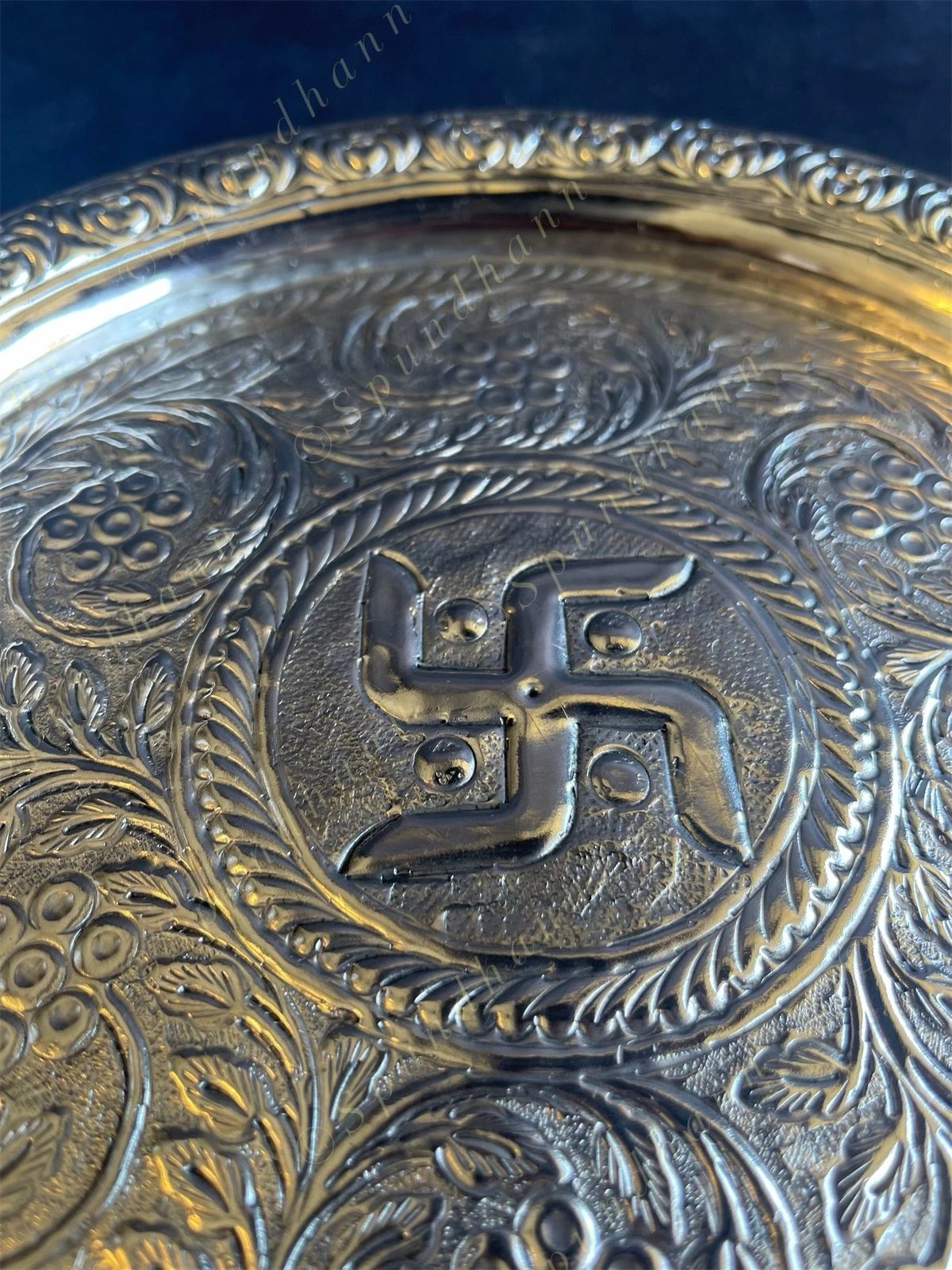 German Silver Puja Plate Set