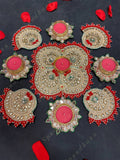 Kundan Rangoli Tea Light Holder Set