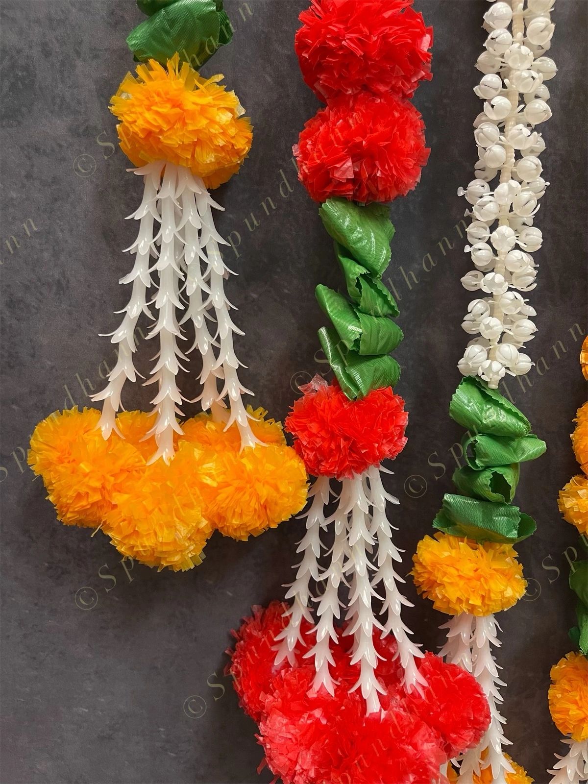 Orange and Mango Marigold with mogra Toran