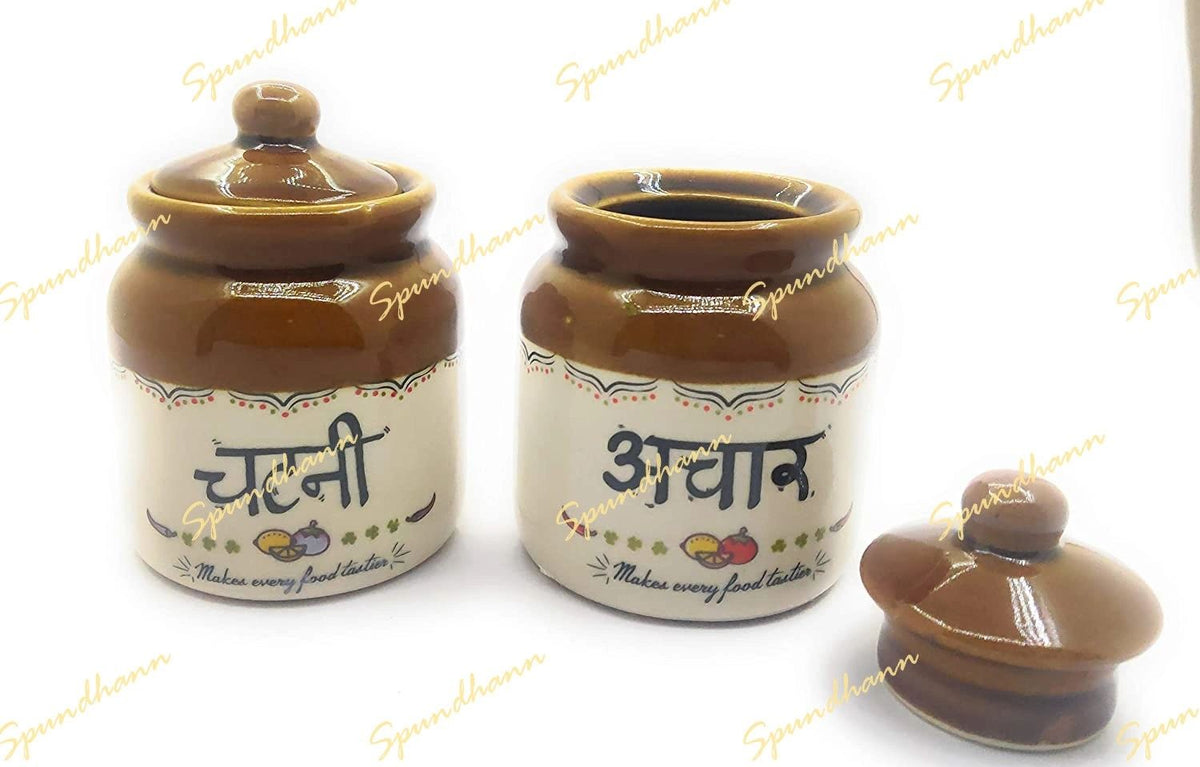 Retro Inspired Classic Aachar & Chutney Jar Combo Set