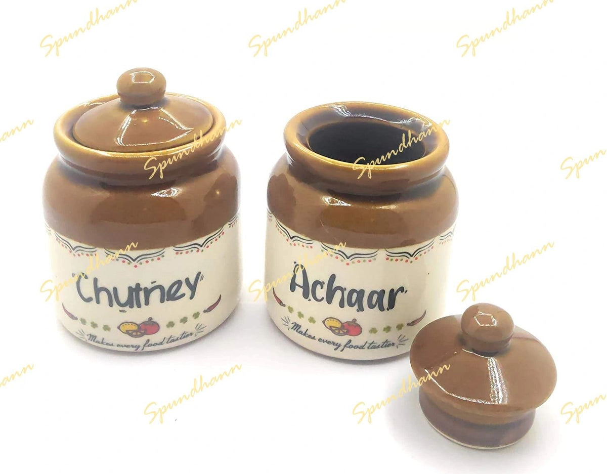 Retro Inspired Classic Aachar & Chutney Jar Combo Set