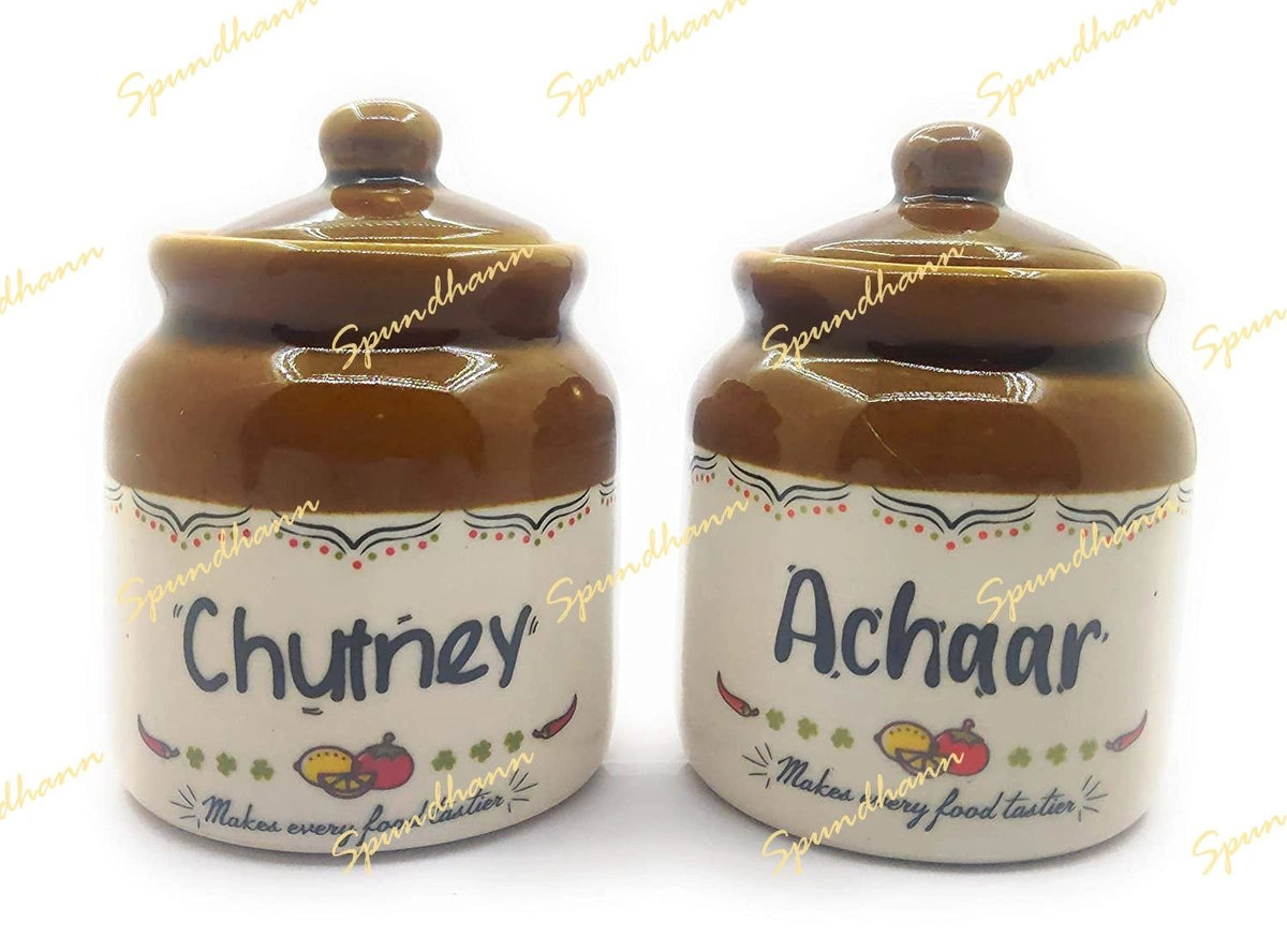 Retro Inspired Classic Aachar & Chutney Jar Combo Set