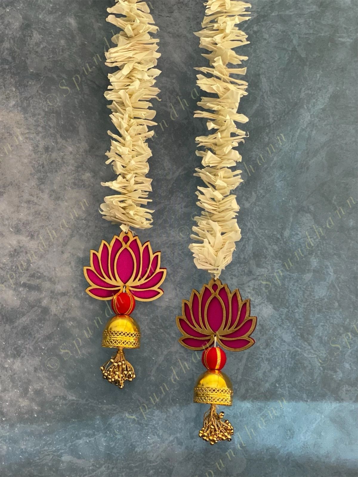 Chameli & Pink Lotus Tassel Dangler Set of 2