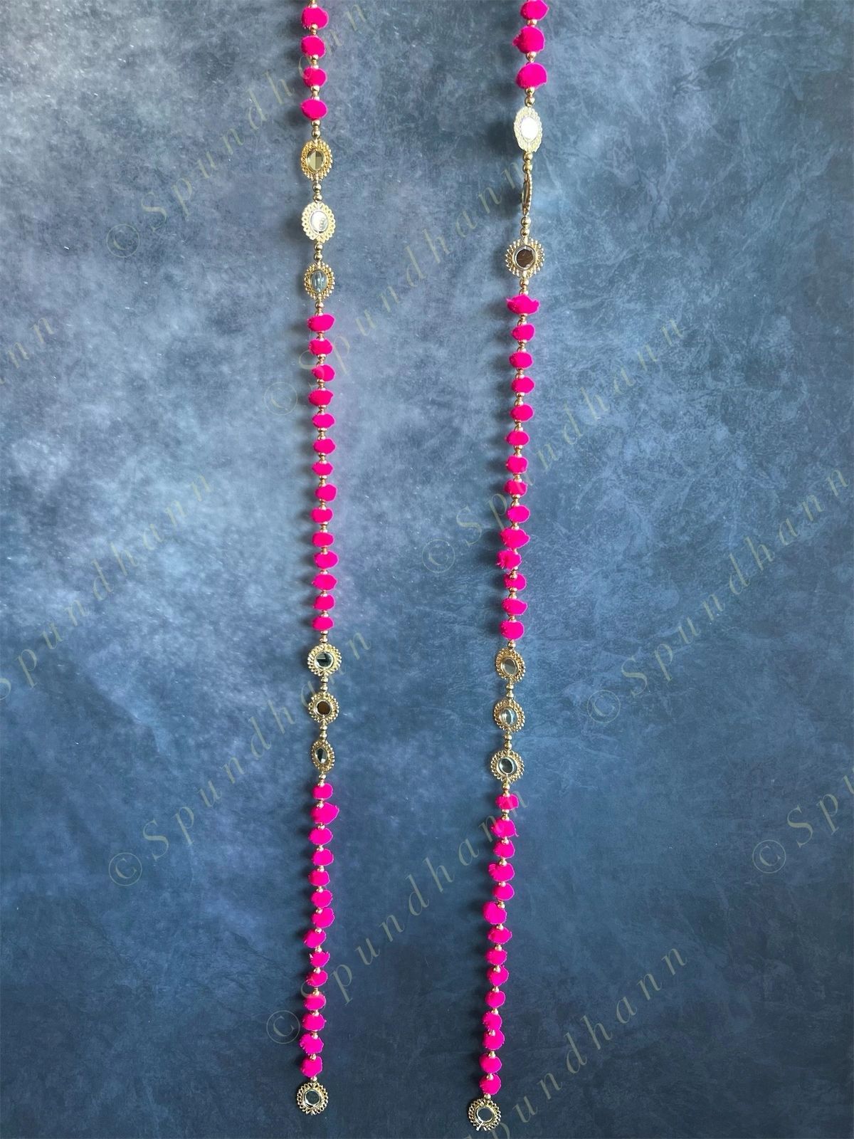 Pom Pom & Mirror Danglers Set of 4
