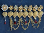 Foldable Metal & Gemstone Flower Toran