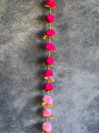 Pink Pom Pom, Gota & Tassel Dangler Pair