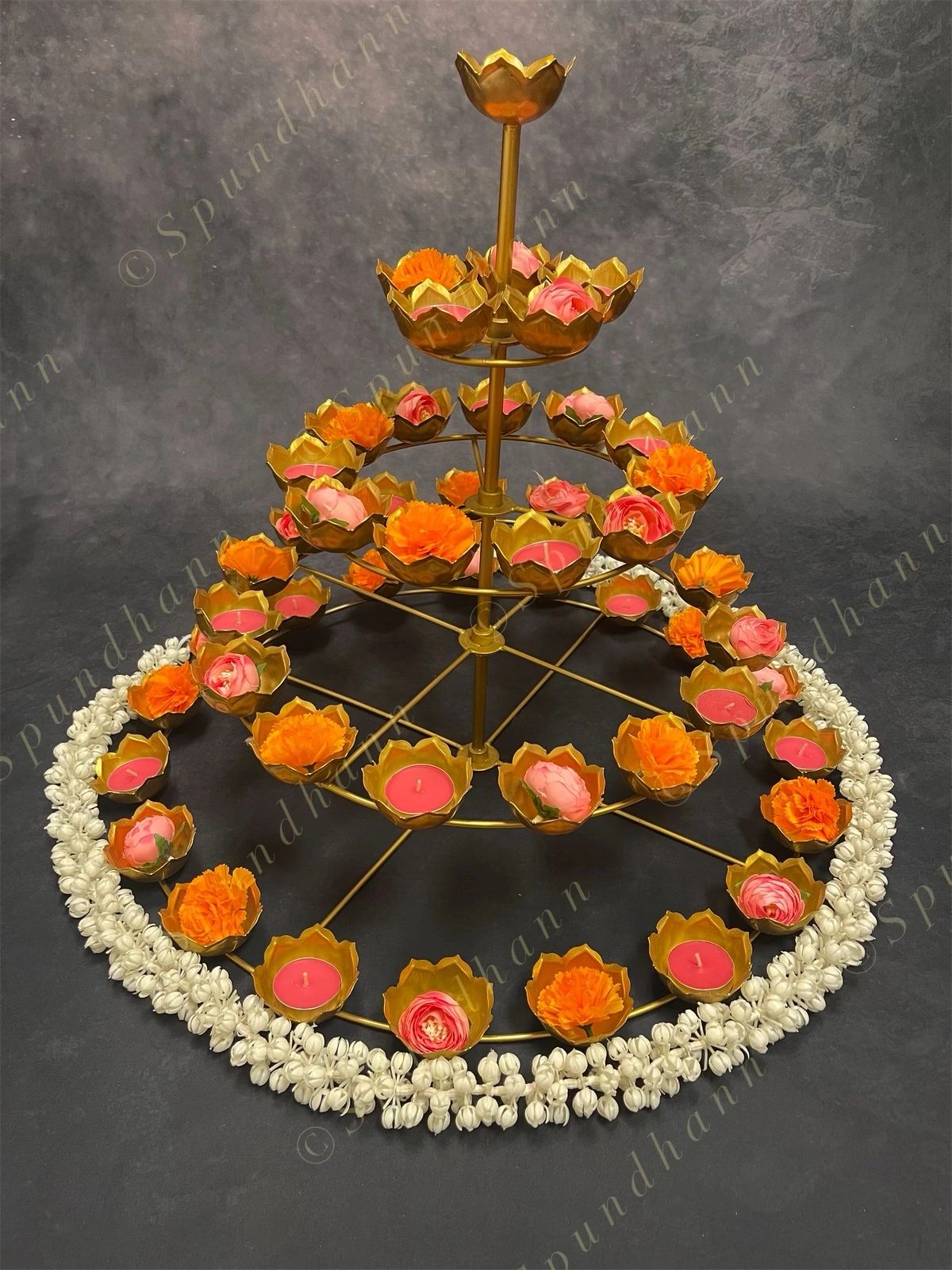 5 Tier Lotus Shape Tea Light Holder