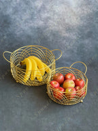 Golden Wire Fruit Basket