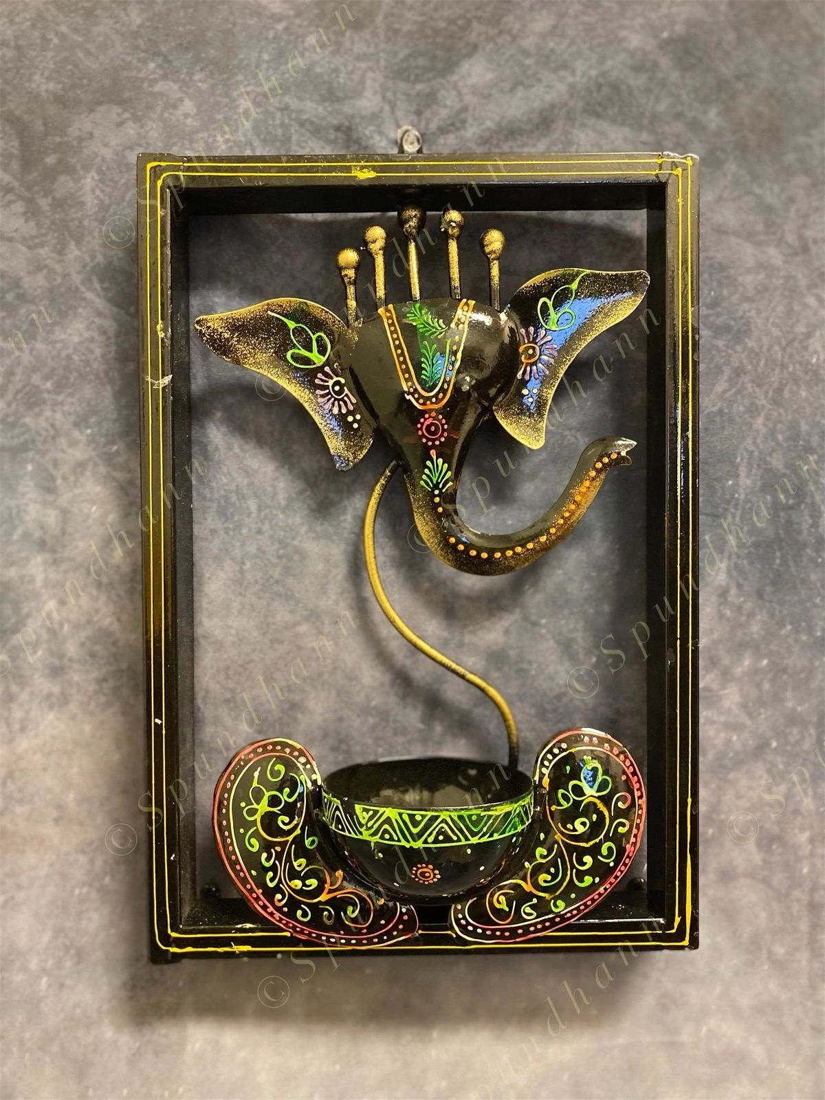 Decorative Ganesh framed Tea Light Holder