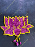 Purple Lotus Shaped Rangoli Floor Mat