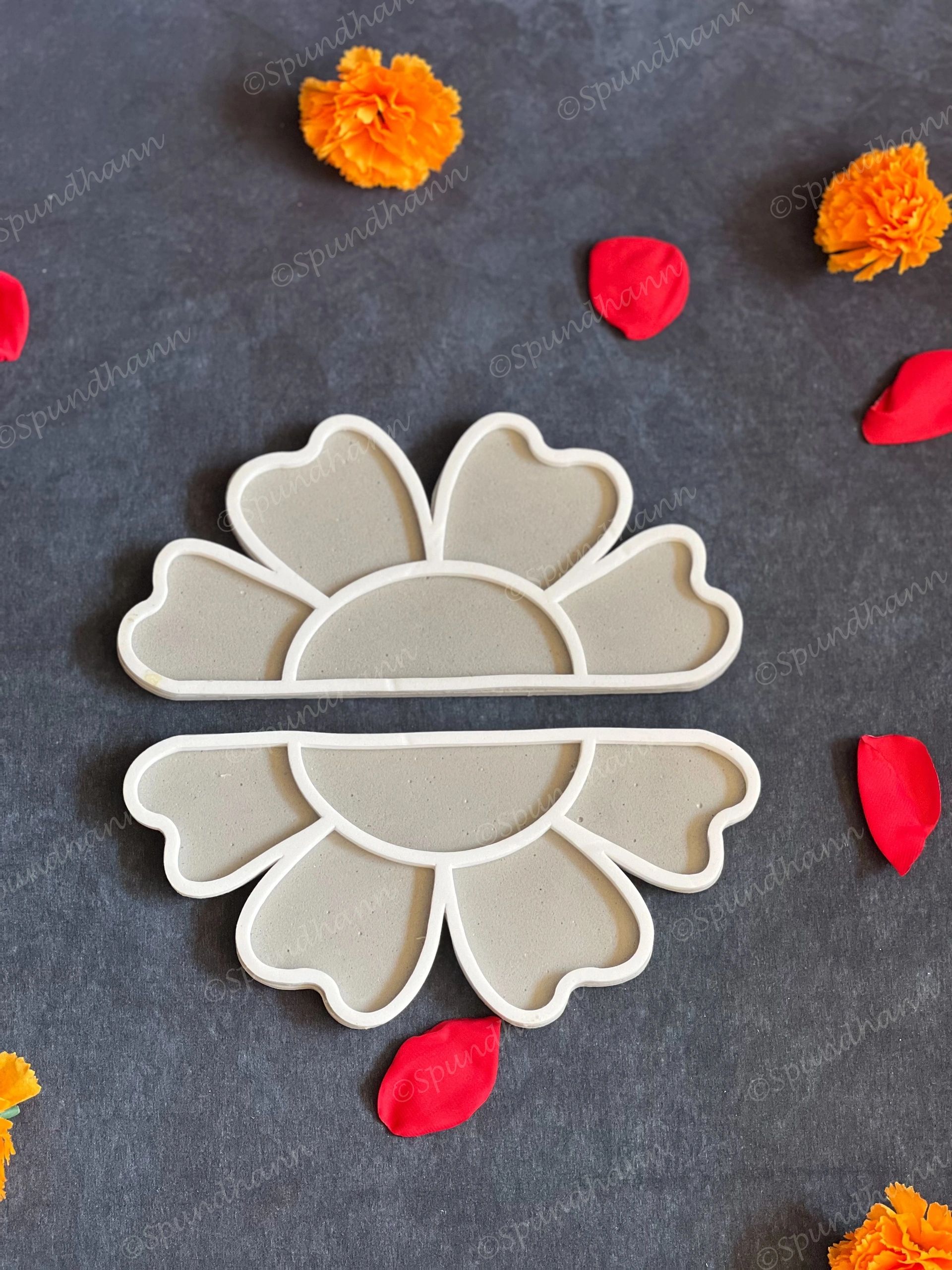 Semi Circle Flower Borders Large DIY Fill in Rangoli