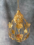 Hanging Drop Tea Light Candle Holder in Gold