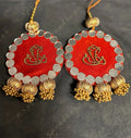 Ganesha Hanging Pair with Golden Beads