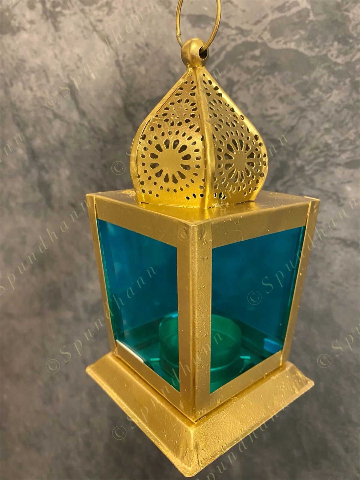 Stained Square Golden Lanterns