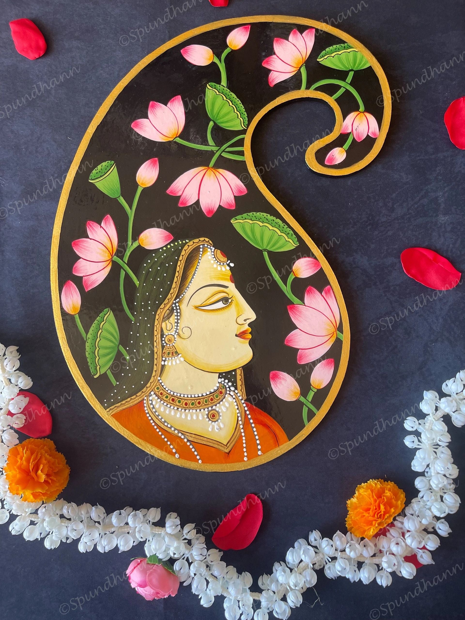 Paisley Shape Pichwai Wall Hanging Plate