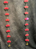 Pink Lotus & Pearl Wall Dangler With Bell Pair