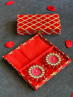 Rectangular Criss Cross Gold Gotapatti Gift Box Only
