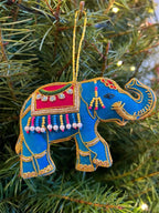 Embroidered Elephant Christmas Tree Ornament